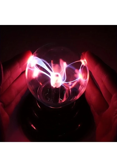 Honeybeeshop 1 Adet Siyah Plazma Kuresi Usb Isikli Dokunmatik Renkli Statik Elektrikli Dekorasyon Hediyelik Siyah