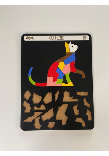 Cat Sevimli Kedi Çocuklara Özel Yapboz Tablo