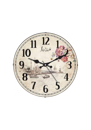 Esmaül Hüsna Ayetli Bombe Camlı Dekoratif Duvar Saati Eskitme