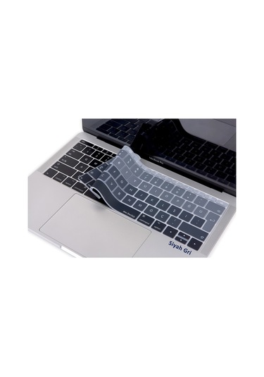 Laptop Macbook Pro Klavye Koruyucu Ombre Türkçe Q A1534 A1708 İle Uyumlu Siyah Gri