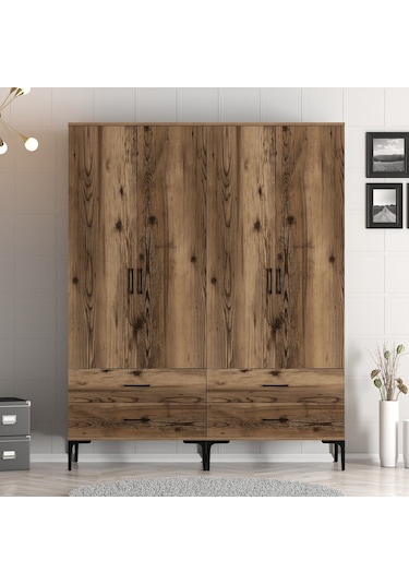 Variant Kumsal 4 Kapılı Tt Gardrop - Ceviz / Ceviz