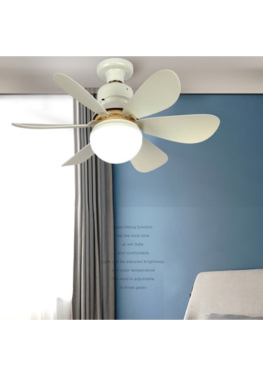 Symbee Ev Çocuk Odası Yatak Odası Kullanıma Uygun Led Fan Lambası, Kum Saçı Akrilik/kristal Abajur Seçenekli, 30w E27, Uzakdan Kumanda İle Sürekli Işık Ayarlama, 42cm Çap