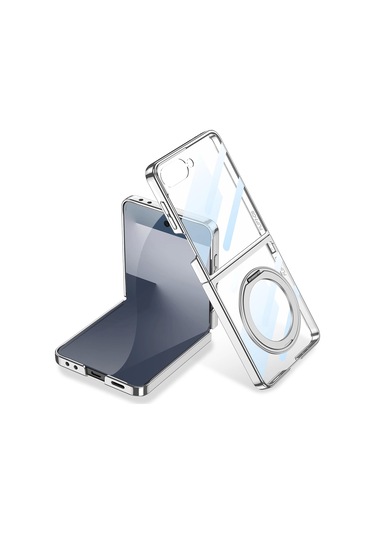 Samsung Uyumlu Z Flip 7 Kılıf Magsafe Kıpta Kpt-02 Kapak - Şeffaf, Standlı, Şık Koruma