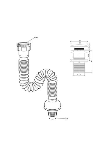 Fause Pop-up Basmalı Beyaz Seramik Başlıklı Lavabo Sifonu Ksf103-w Mat Siyah