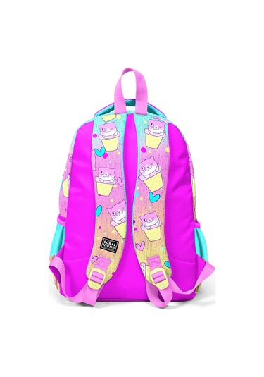 Coral High Kids Renkli Dondurmalı Kedi Desenli 3 Lü Okul Çanta Seti Set0123648