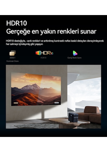 Wanbo Mozart 1 Pro Akıllı Projeksiyon Cihazı – 1200 ANSI Google TV HDR MEMC Lisanslı  2025 Yeni Versiyon