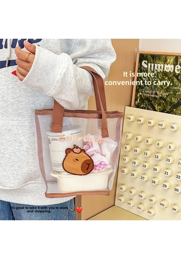 Springsun Cute Kapibara Desenli Ağ Çanta - Seyahat, Plaj Ve Dış Etkinlikler İçin Pratik Depolama Çantası