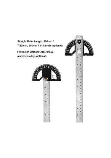 Moveevo Ahşap İşleri Manyetik Açı Ölçer 8" - 200mm Abs, Dereceli Çizgi Ve Uzunluk Ölçümü, Pim-dikme Özelliği, Ayrıştırılabilir Kombinasyon