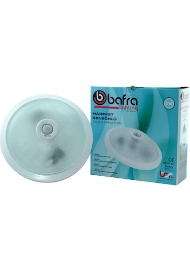 Bafra Sensörlü Tavan Armatürü Cam Beyaz