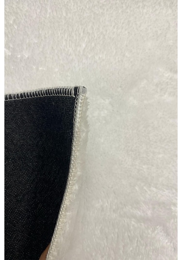 Tropikal Home Lüx Post Peluş Kesme Halı Yolluk Kaymaz Taban Yıkanabilir Pofuduk Beyaz Beyaz