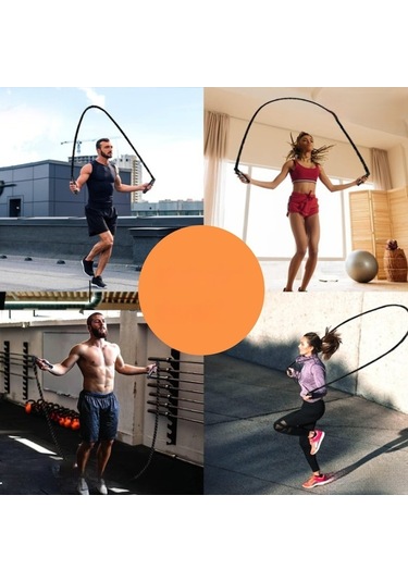 Profesyonel Atlama İpi, Sayılabilir, Ayarlanabilir Uzunluk, 25/2,8 Mm, Güç Antrenmanı, Kaymaz Saplar, Polyester, Siyah