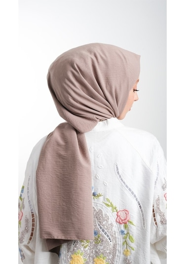 Hürrem Bone 202105_10 Pamuk Düz Klasik Caz Şal Vizon