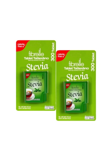 Fibrelle Stevialı Tablet Tatlandırıcı 300'lük Kutu 2 Adet