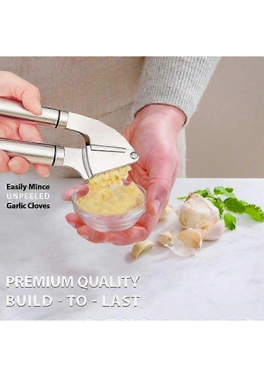 Premium Paslanmaz Çelik Sarımsak Ezici, Zencefil Ve Fındık İçin Çok Amaçlı Mutfak Aleti Siyah