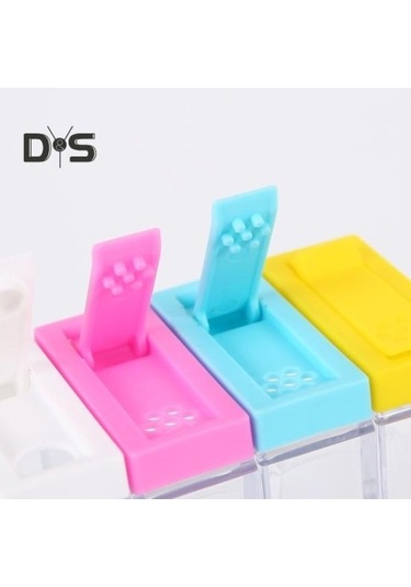 Createtech 6 Adet/takım Baharat Kutusu Tepsi Çeşni Depolama Plastik Nem Geçirmez Tuz Kavanozu Kırmızı Renk Ev Dekorasyonu Diğer