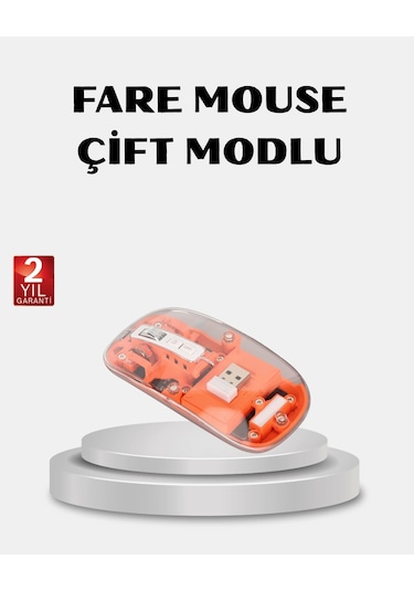 Kablosuz Çift Modlu Mouse Bluetooth 5.0 + 2.4ghz