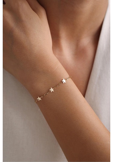 Gianfranco Yıldız Işıltılı Bileklik Altın Sarı Altın