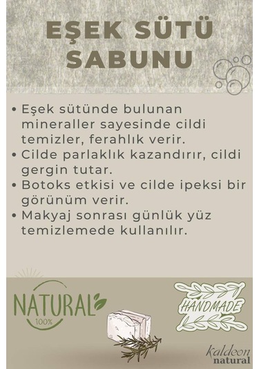 Eşek Sütü Sabunu El Yapımı Doğal 120 G