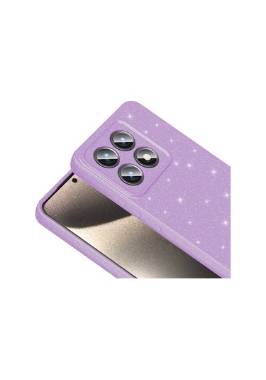 Ardemix 14t Pro Kılıf Kamera Korumalı Simli Lüks Koton Kapak - Siyah Siyah