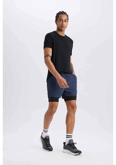DeFactoFit Slim Fit Dar Kesim Sporcu Taytlı Şort E2759AX25SMNV94