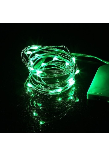 Yeşil Parti Pil Aydınlatma Düğün Lambası Dıy Led Güneş Işıkları Yanıp Sönen Dize Işık Romantik 1m 10led Yeşil