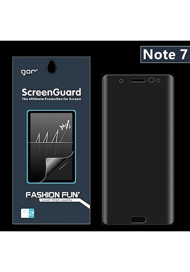 Gor Galaxy Note 7 Fan 3D Kavisli Darbe Emici Full Ekran Koruyucu Şeffaf (276815766)