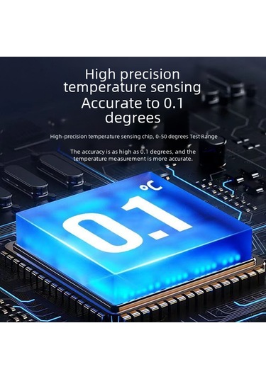 Hfambition Akvaryum Su Sıcaklığı Ölçer - Dijital Ekranlı, Su Geçirmez Sondalı, Dış Takılı Yuvarlak Yeşil Tip