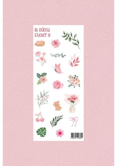 M18 Küçük Tavşanın Dünyası Sticker Seti Çok Renkli