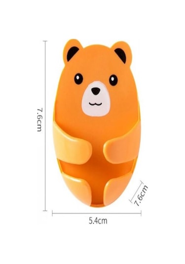 Ayıcık Desenli Çok Amaçlı 4 Lü Fiş Tutucu Kablo Tutucu Yapışkanlı