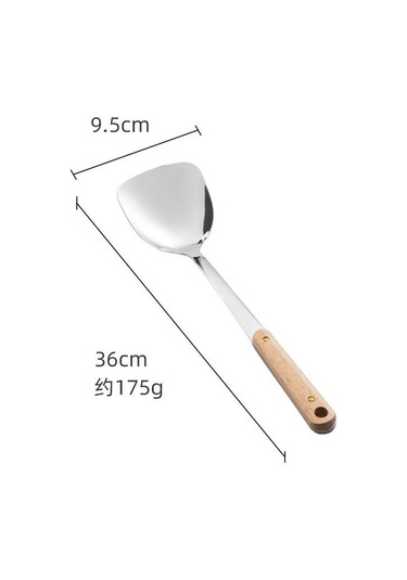 Hanyang Paslanmaz Çelik Spatula Mutfak Eşyaları Ahşap Saplı Spatula Mutfak Pişirme Spatula 201-d