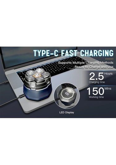 Xiaaokeji Titanyum Elektrikli Tıraş Makinesi - Erkekler İçin Şarj Edilebilir Baş Ve Yüz Tıraş Makinesi