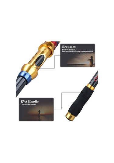 Taşınabilir Olta 1.8m-3.6m Seyahat Karbon Fiber Teleskopik Olta Deniz Direği Sopa Döküm Çubuk 1.8 M
