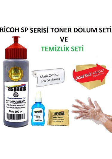 Asyaink Ricoh Sp111 Yazıcı Uyumlu Toner Dolum Seti 200gr