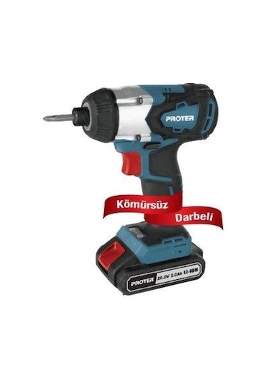 Proter PST 360 T 20V 2 Ah Li-ion Akülü Kömürsüz Darbeli Vidalama