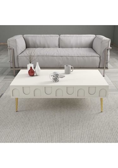 Variant Lyon Orta Sehpa - Krem / Altın