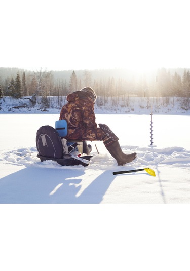 Kangvka Sarı Plastik Kış Balıkçılığı Buz Kazması - Düz Saplı Abs+eva Malzeme, Hafif Ve Dayanıklı