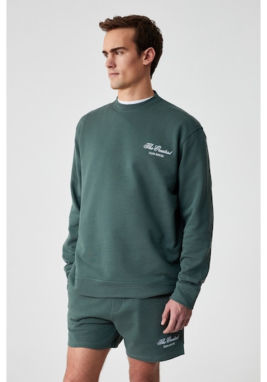 Federer Erkek Uzun Kollu Regular Bisiklet Yaka Yeşil Eşofman Takımı