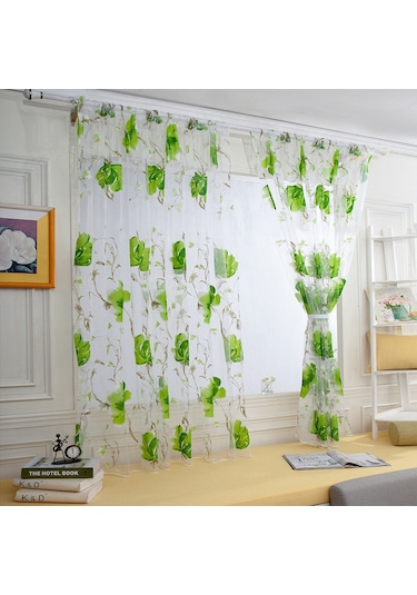 Oturma Odası Yeşili İçin Romantik Tül Perde Pencere Sineği Diğer
