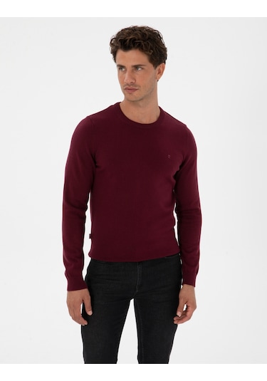 Pierre Cardin Erkek Plum Kazak /triko 50315509-vr177 Plum