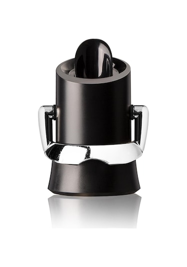 Vacu Vin Şampanya Kilit Ağızlı Ve Damla Korumalı - Siyah Kutulu - Siyah