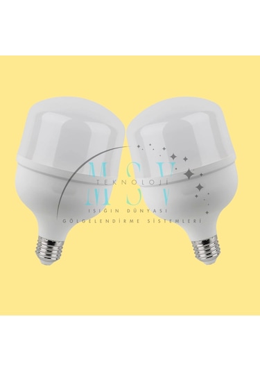 2 Adet 220 Volt 50 Watt Torch Led Ampul 3000k Günışığı E27 Duy İç Mekan Ip20