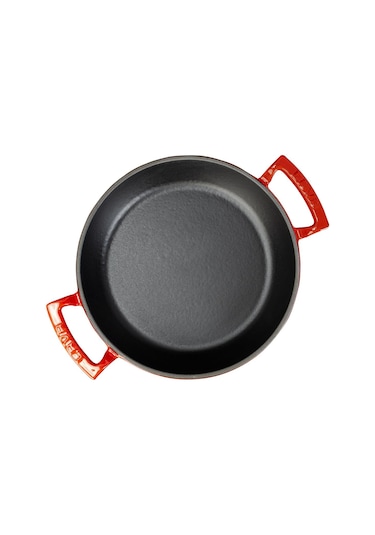 Lava Döküm Yuvarlak Sahan Döküm Demir Yekpare Çift Kulplu Çap(Ø)24cm. -