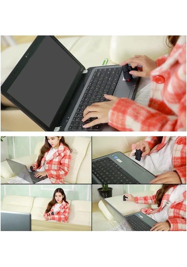 Mufunye 2.4g Kablosuz Ergonomik Mini Optik İz Topu Fare - Taşınabilir Siyah