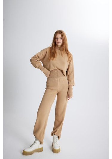 Holly Lolly Alt Üst Triko Thinky Takım Camel