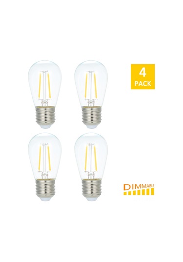 Mufunye E27 Bazlı 4'lü Paket 2w Led Ampul, Işık Ayarlı, 220-240v, 2700k Sıcak Beyaz, 150 Lümen, Enerji Tasarruflu