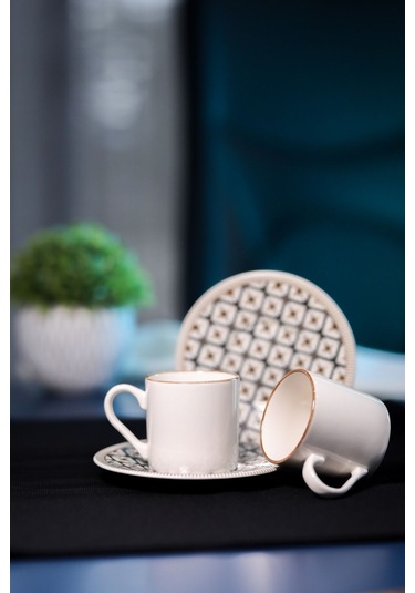 Beste 12 Parça 6 Kişilik Porselen Kahve Fincan Takımı