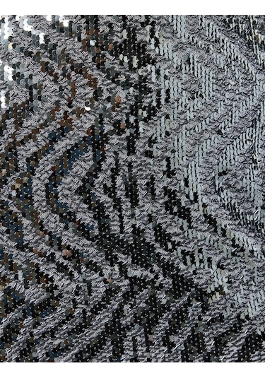 Koton Normal Bel Pullu Payetli Mini Etek Gri 6wak10342ek Gri