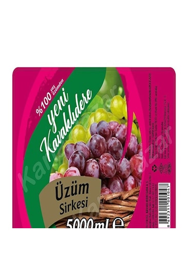 Kavaklıdere Üzüm Sirkesi 5 Lt X 4 Adet Endüstriyel Turşuluk Doğal Sirke Seti