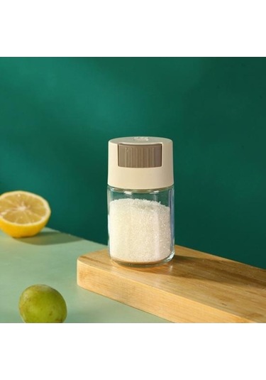 Besthome1 Bej Neme Dayanıklı Cam Tuzluk Şeffaf Baharat Kavanozu Kolay Dolum Mühürlü Gıda Sınıfı Bej