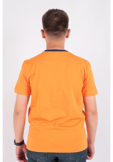Benetton Bnt-m20461-23y Erkek T-shirt BNT-M20461-R1840 Turuncu